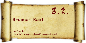 Brumecz Kamil névjegykártya